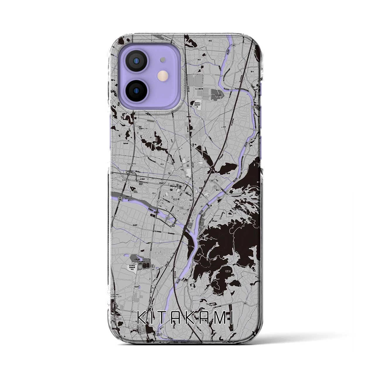 【北上(岩手県)】地図柄iPhoneケース(クリアタイプ)