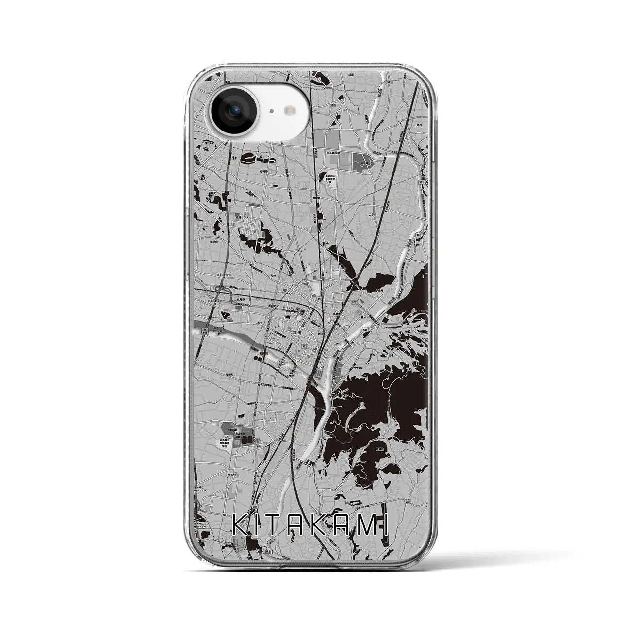 【北上(岩手県)】地図柄iPhoneケース(クリアタイプ)