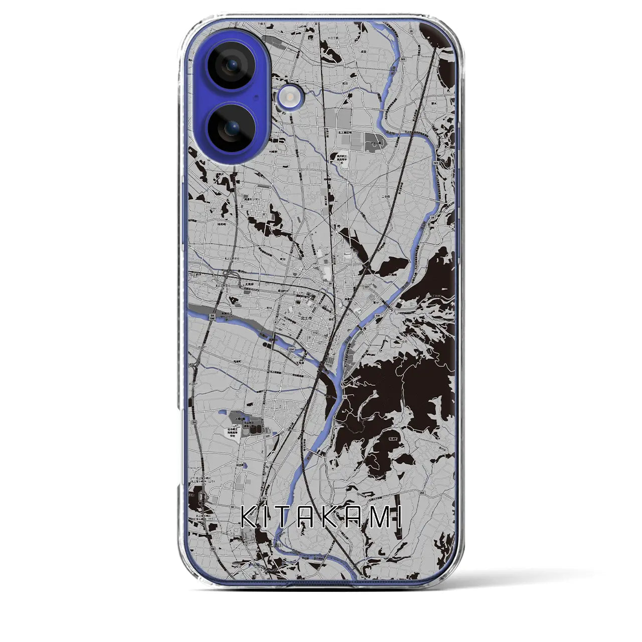 【北上(岩手県)】地図柄iPhoneケース(クリアタイプ)