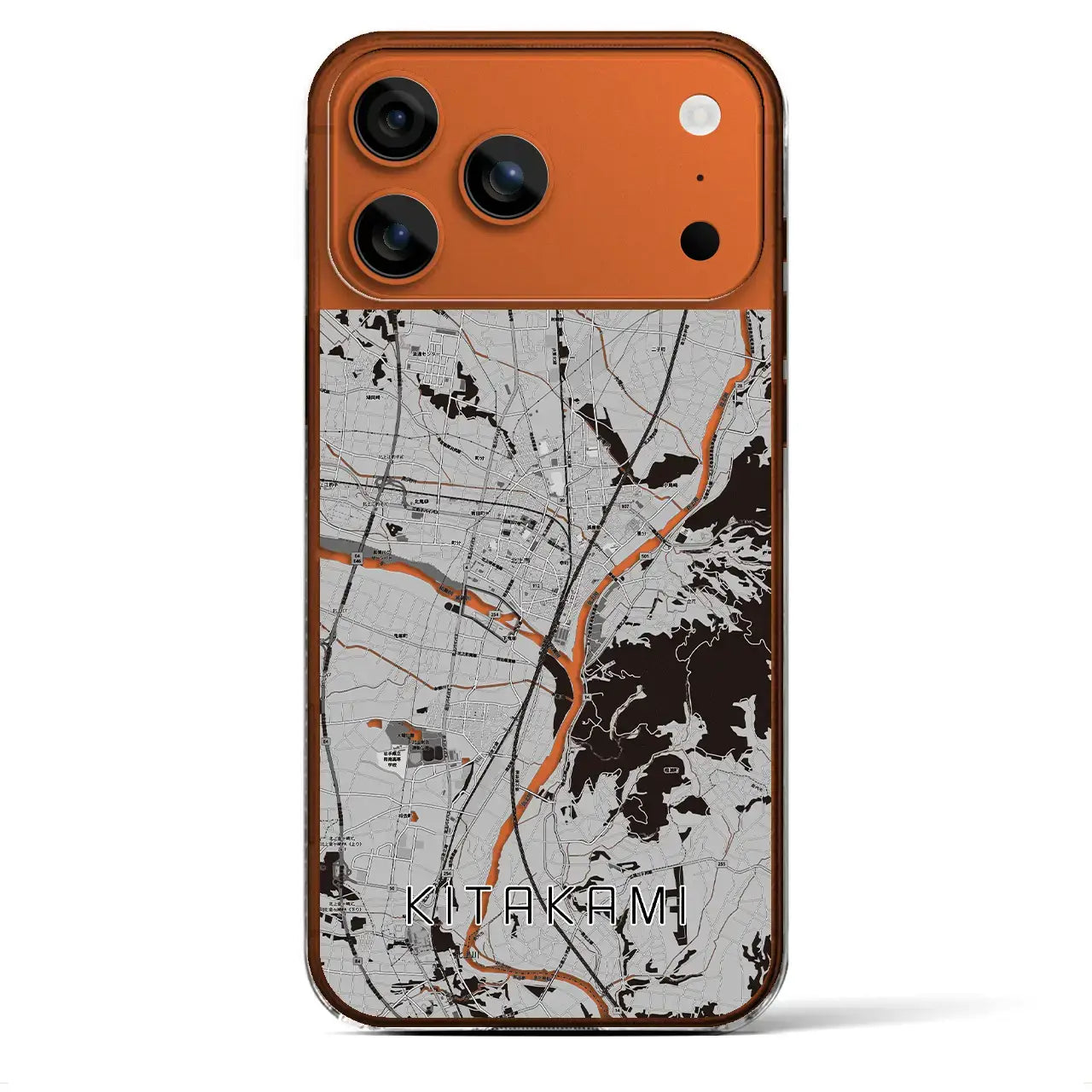 【北上(岩手県)】地図柄iPhoneケース(クリアタイプ)