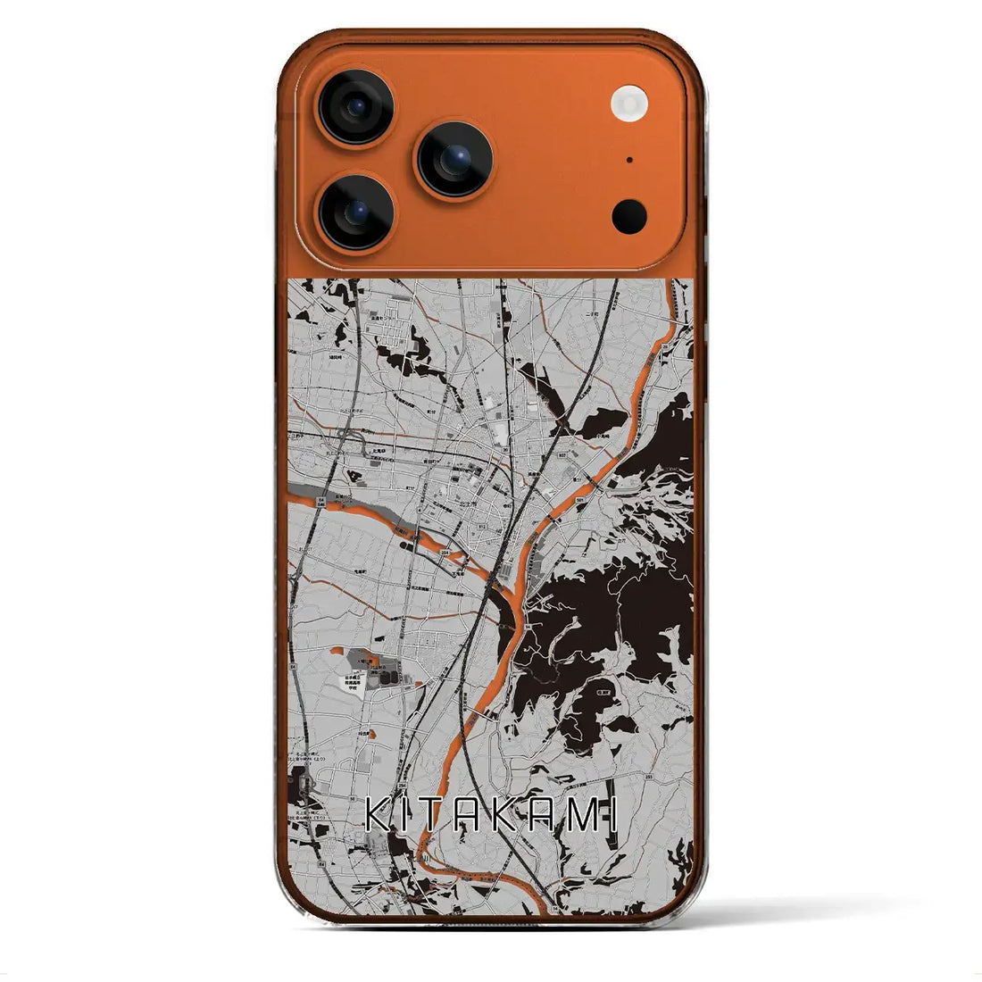 【北上(岩手県)】地図柄iPhoneケース(クリアタイプ)