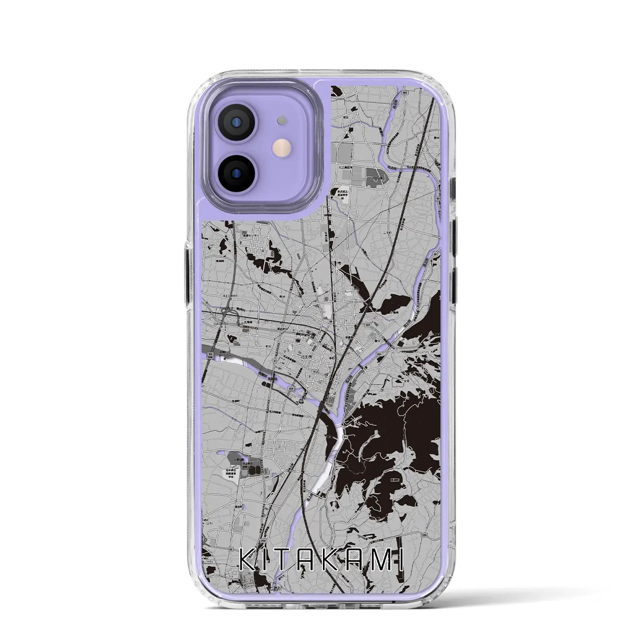 【北上(岩手県)】地図柄iPhoneケース(MagSafeタイプ)