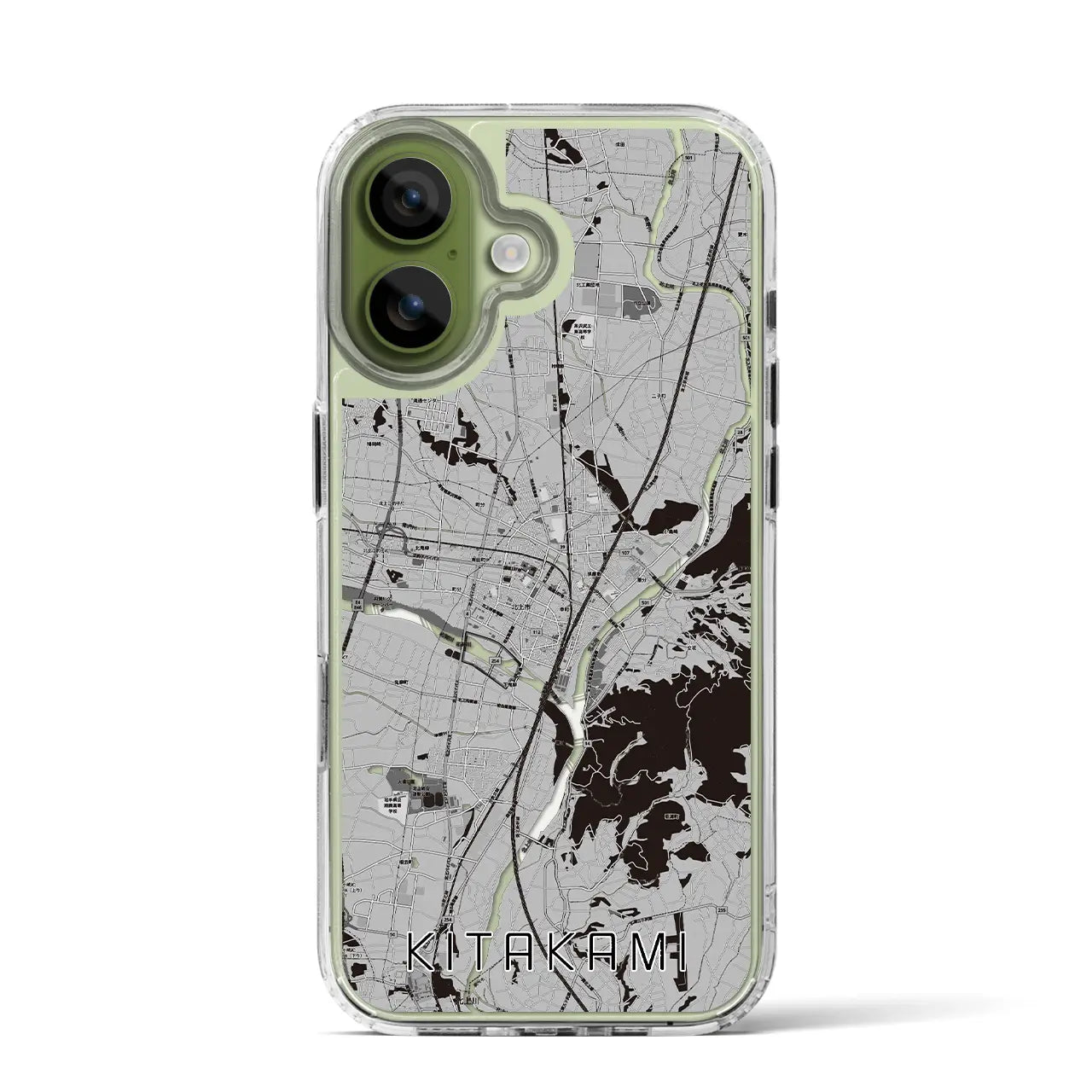 【北上(岩手県)】地図柄iPhoneケース(MagSafeタイプ)