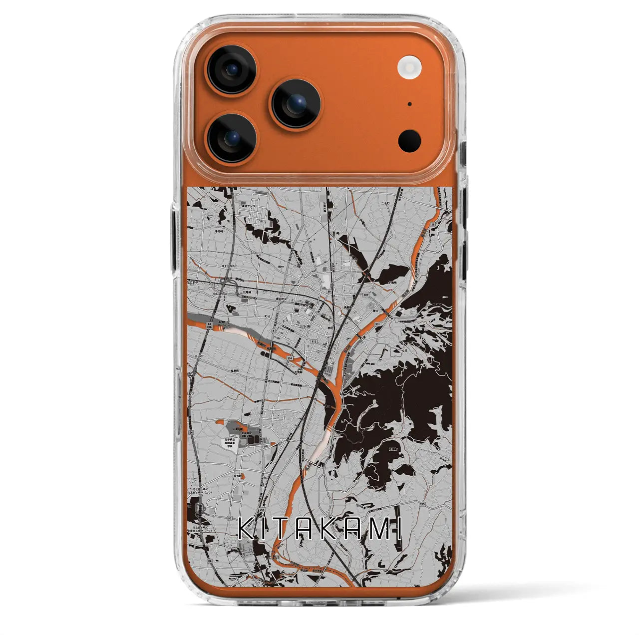 【北上(岩手県)】地図柄iPhoneケース(MagSafeタイプ)