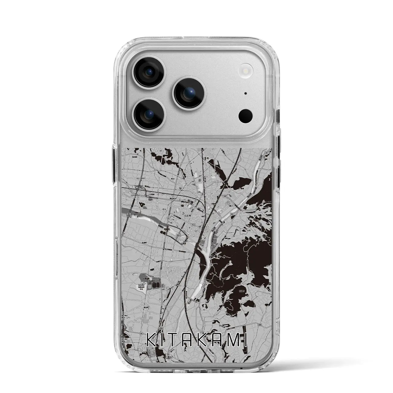 【北上(岩手県)】地図柄iPhoneケース(MagSafeタイプ)