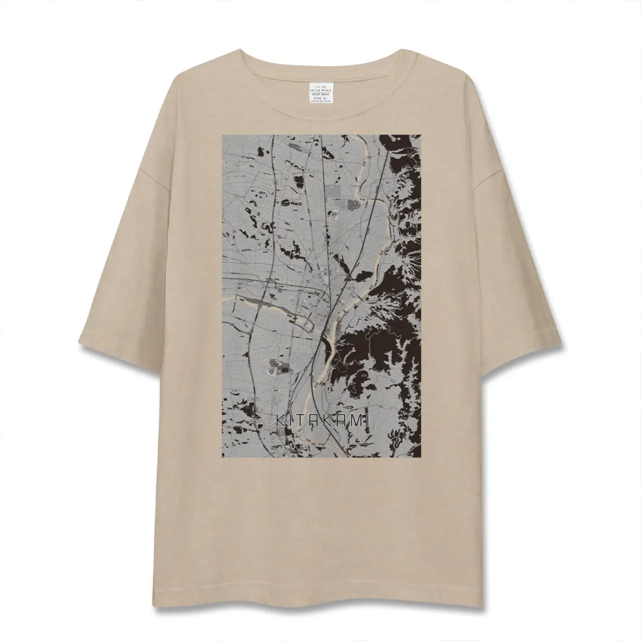 【北上(岩手県)】地図柄ビッグシルエットTシャツ