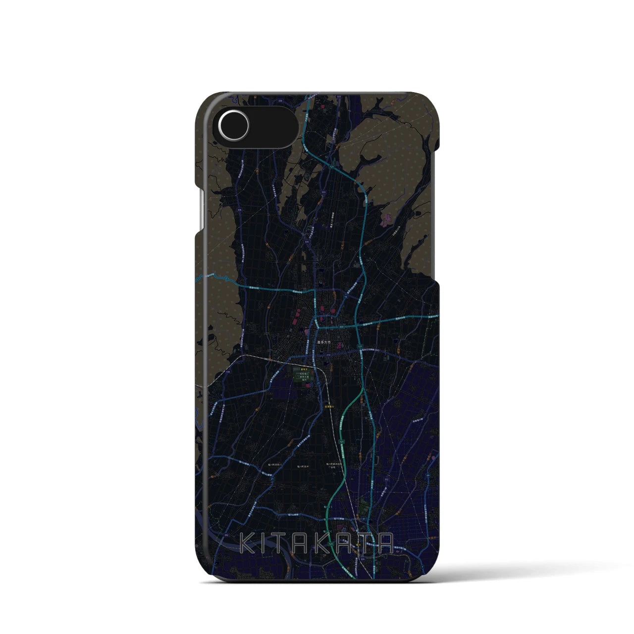 【喜多方(福島県)】地図柄iPhoneケース(バックカバータイプ)