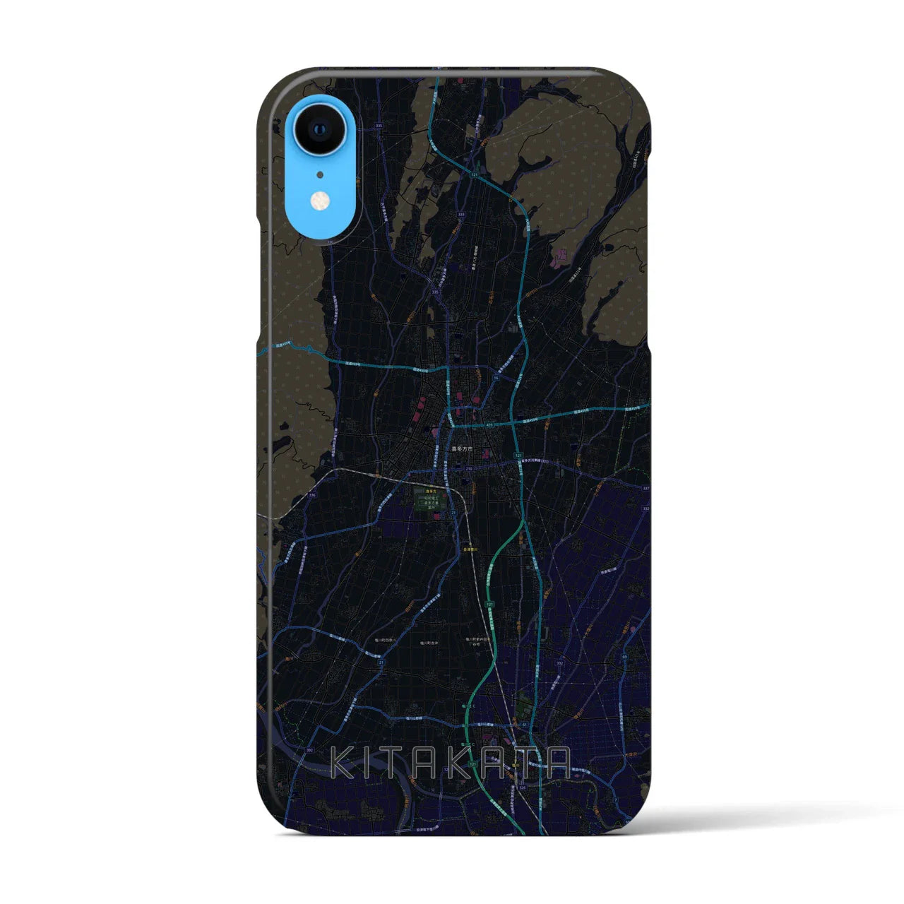【喜多方(福島県)】地図柄iPhoneケース(バックカバータイプ)