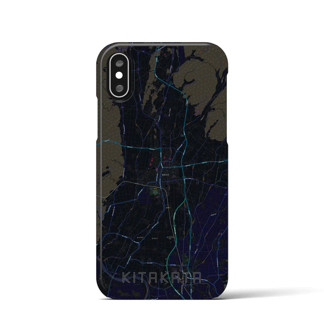 【喜多方(福島県)】地図柄iPhoneケース(バックカバータイプ)