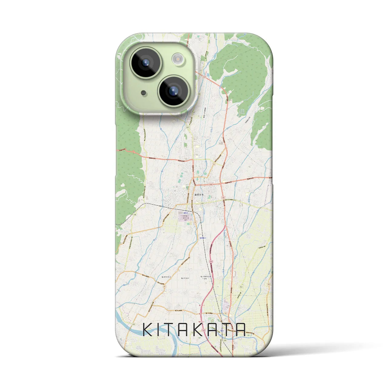 【喜多方(福島県)】地図柄iPhoneケース(バックカバータイプ)