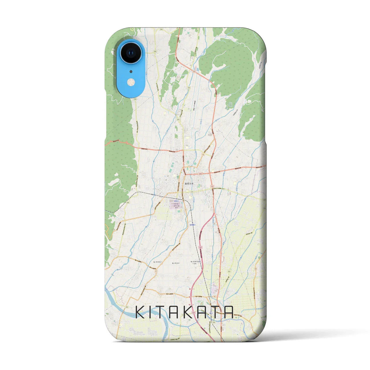 【喜多方(福島県)】地図柄iPhoneケース(バックカバータイプ)