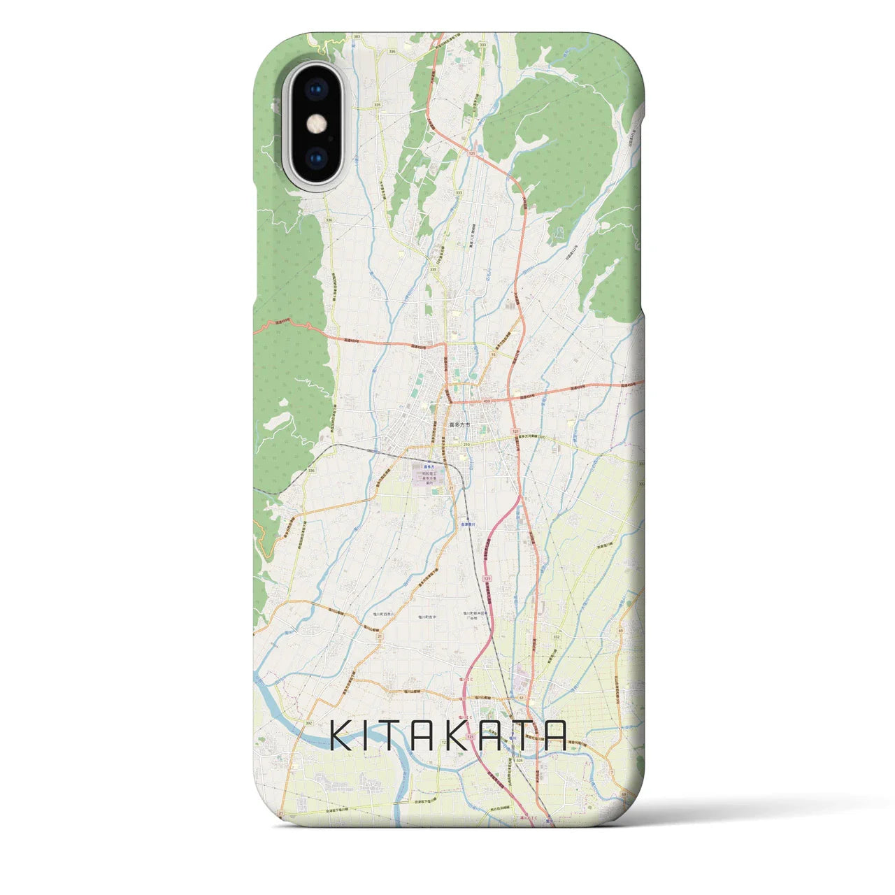 【喜多方(福島県)】地図柄iPhoneケース(バックカバータイプ)