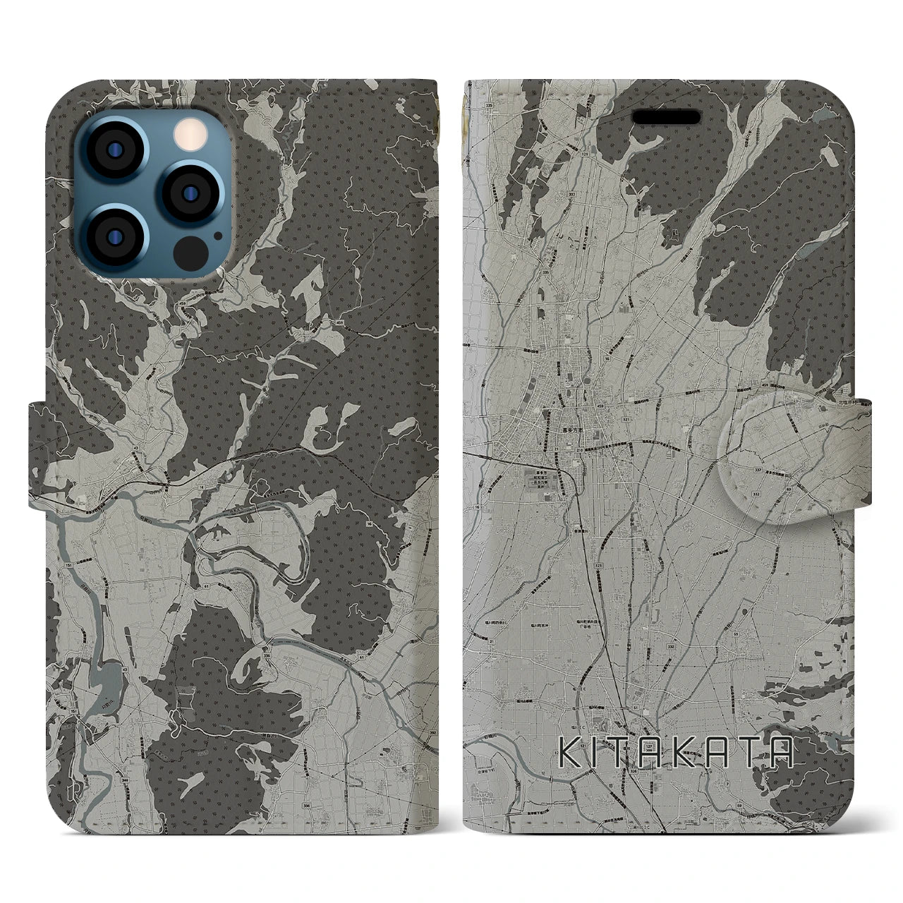 【喜多方(福島県)】地図柄iPhoneケース(手帳タイプ)