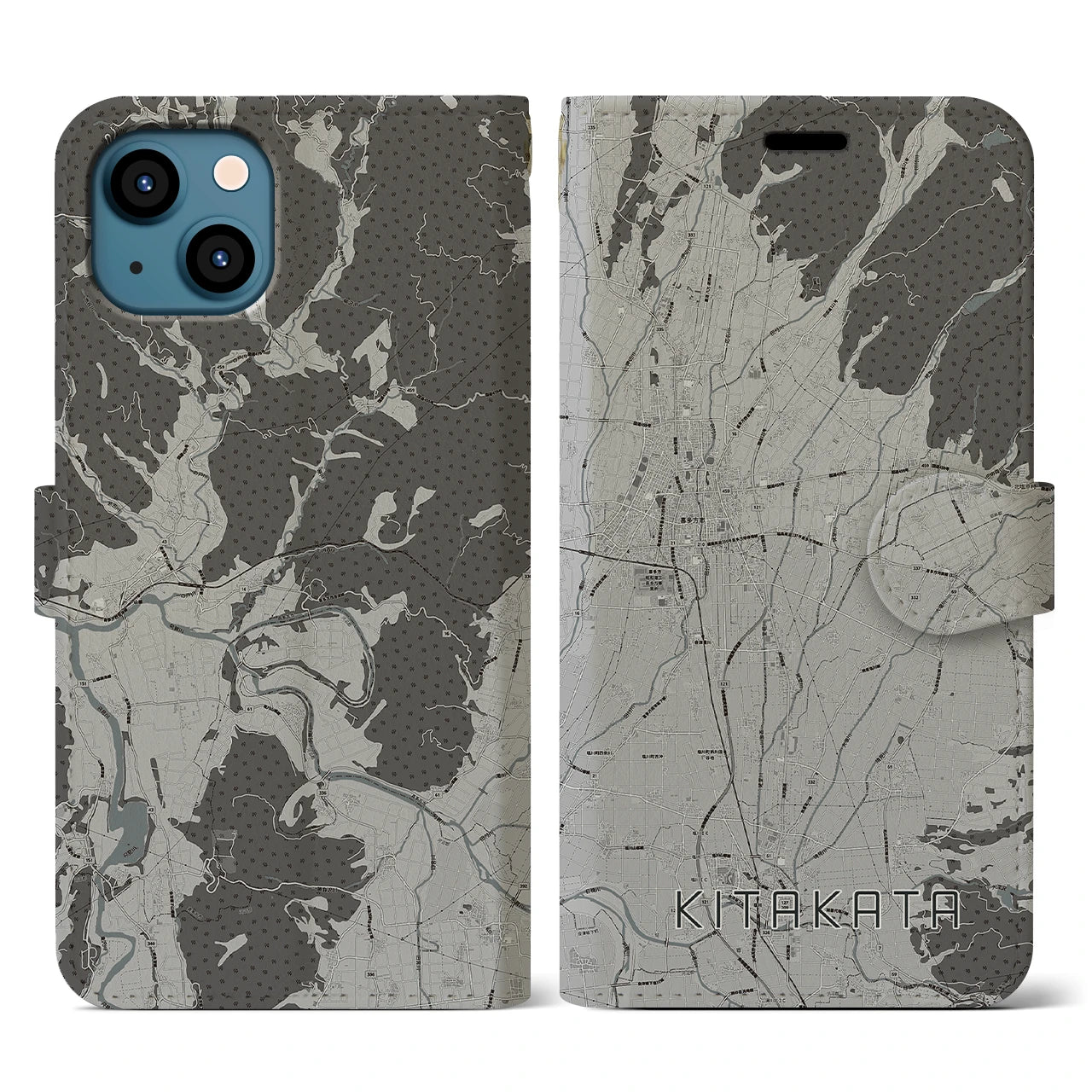 【喜多方(福島県)】地図柄iPhoneケース(手帳タイプ)