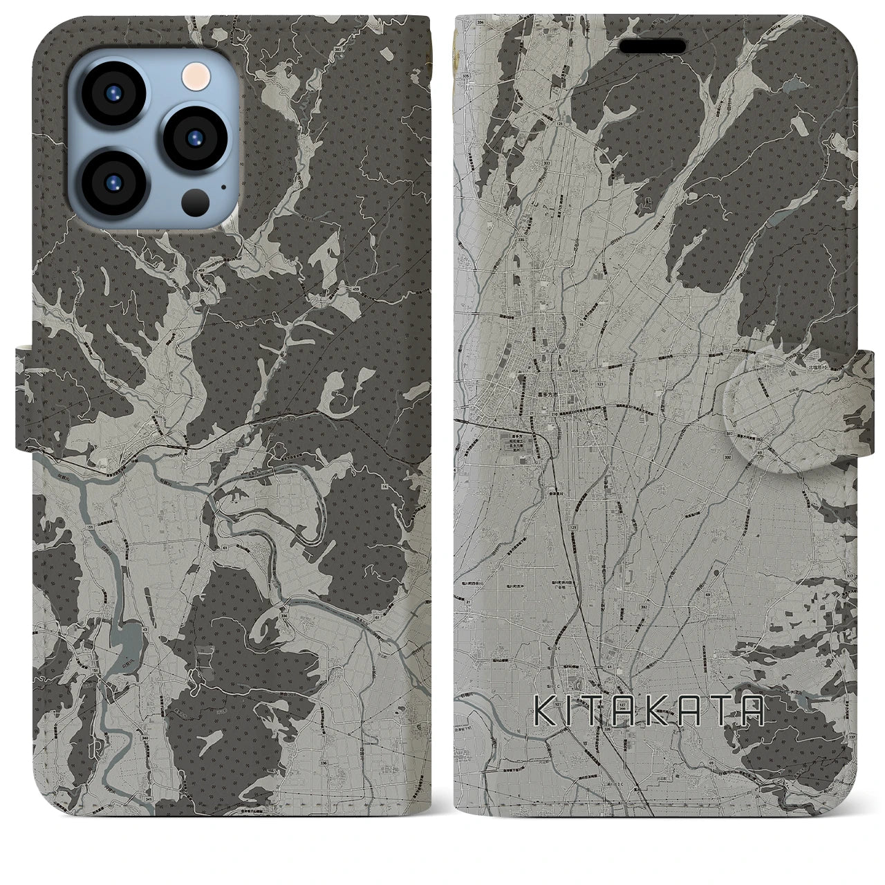 【喜多方(福島県)】地図柄iPhoneケース(手帳タイプ)