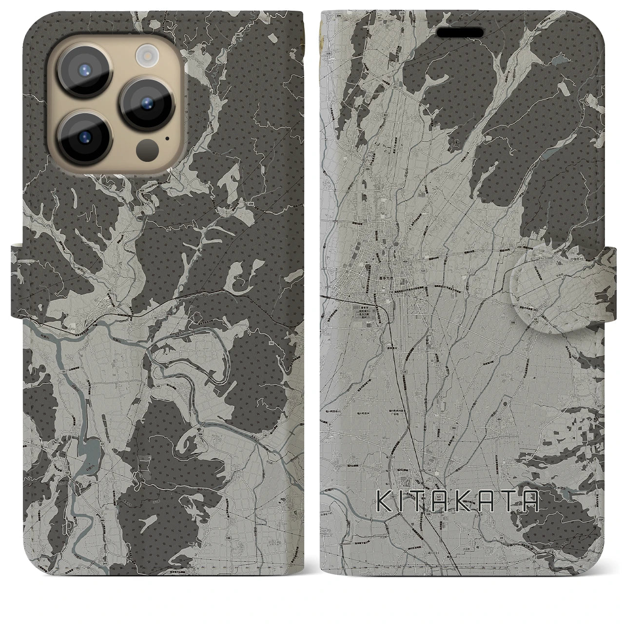 【喜多方(福島県)】地図柄iPhoneケース(手帳タイプ)