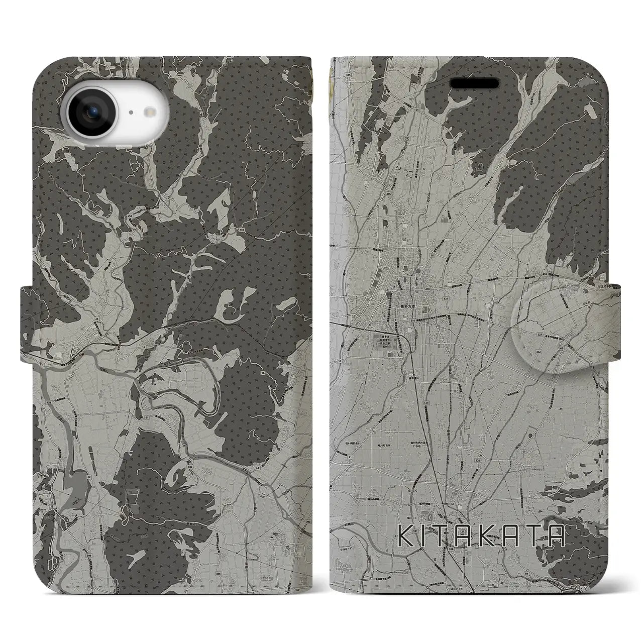 【喜多方(福島県)】地図柄iPhoneケース(手帳タイプ)