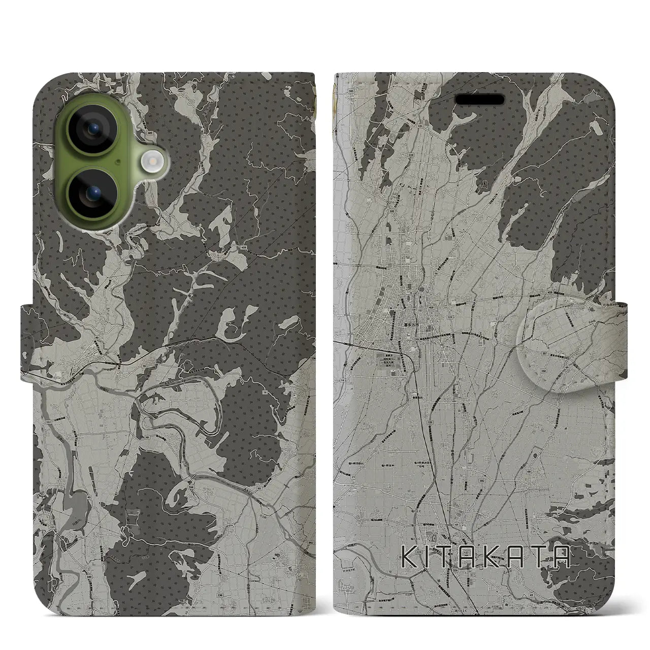 【喜多方(福島県)】地図柄iPhoneケース(手帳タイプ)