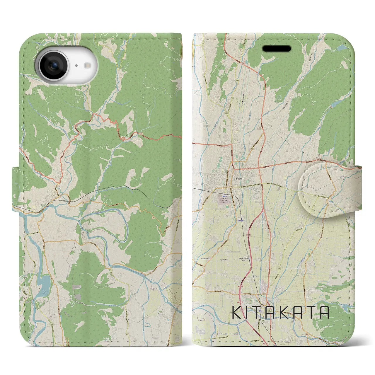 【喜多方(福島県)】地図柄iPhoneケース(手帳タイプ)