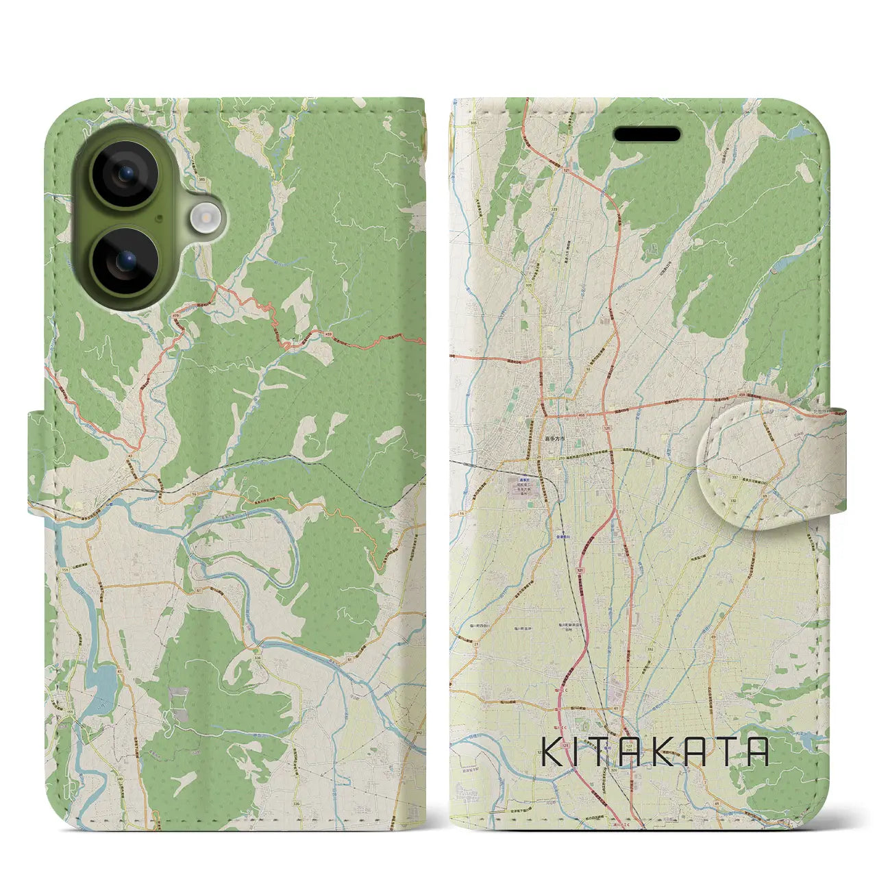 【喜多方(福島県)】地図柄iPhoneケース(手帳タイプ)