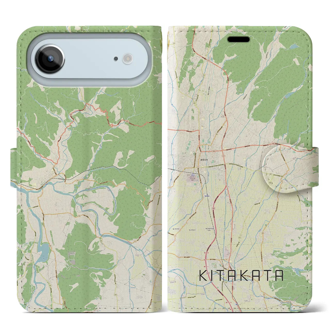 【喜多方(福島県)】地図柄iPhoneケース(手帳タイプ)