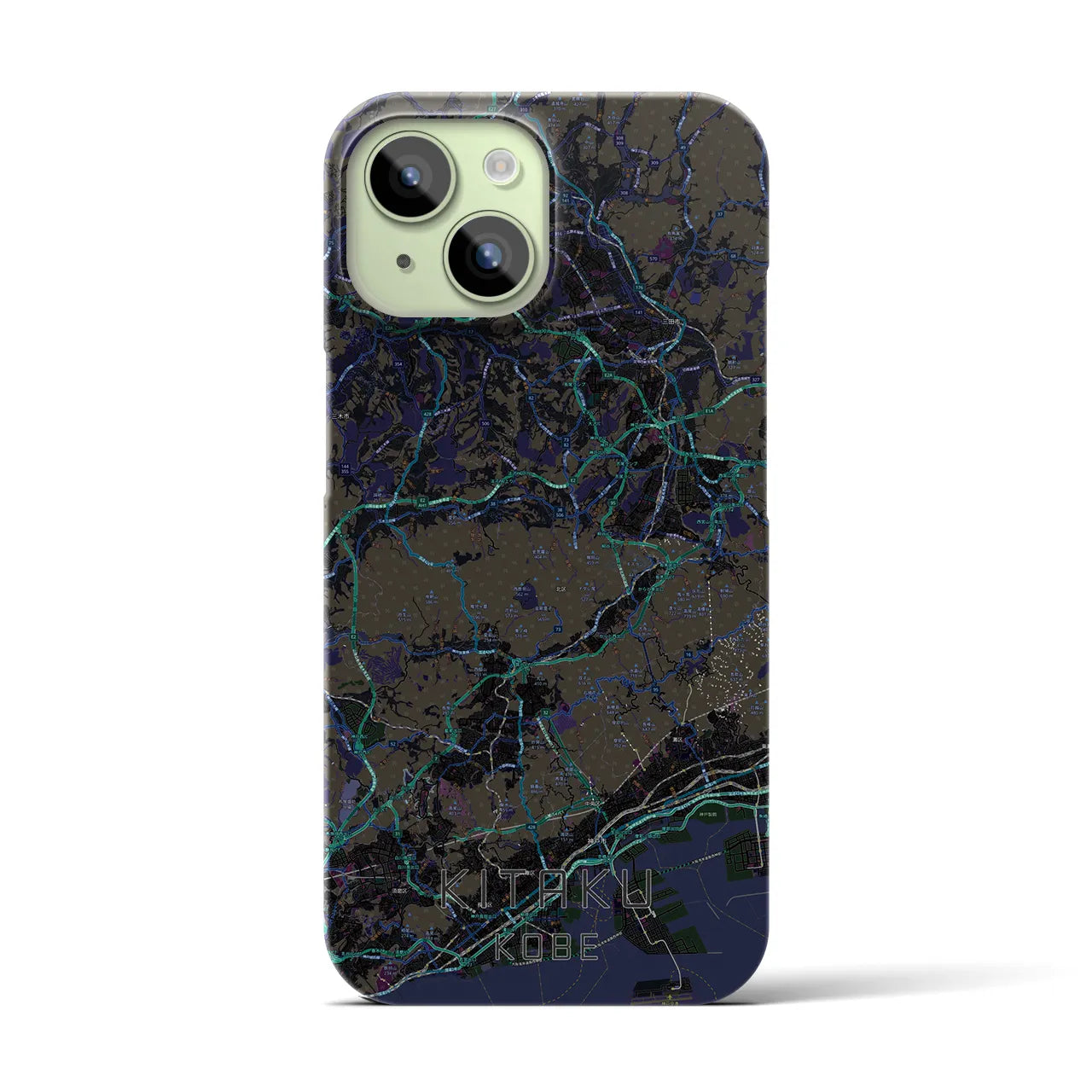 【北区(神戸市)】地図柄iPhoneケース(バックカバータイプ)