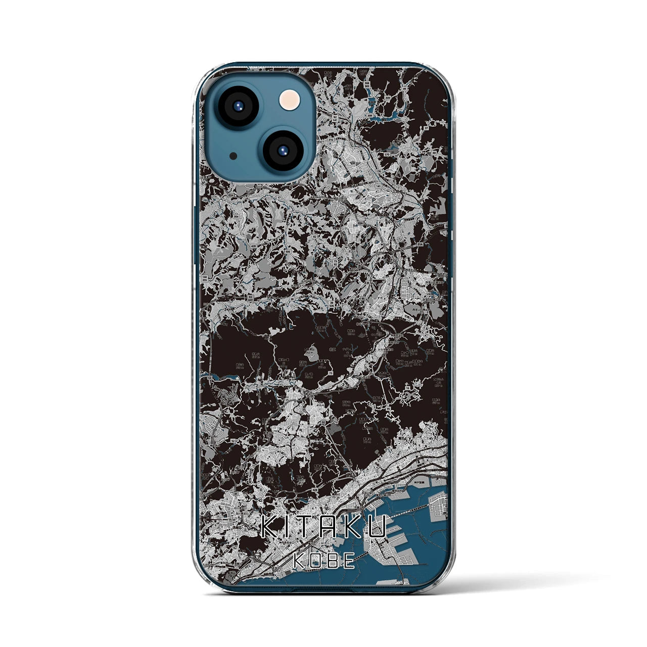【北区(神戸市)】地図柄iPhoneケース(クリアタイプ)