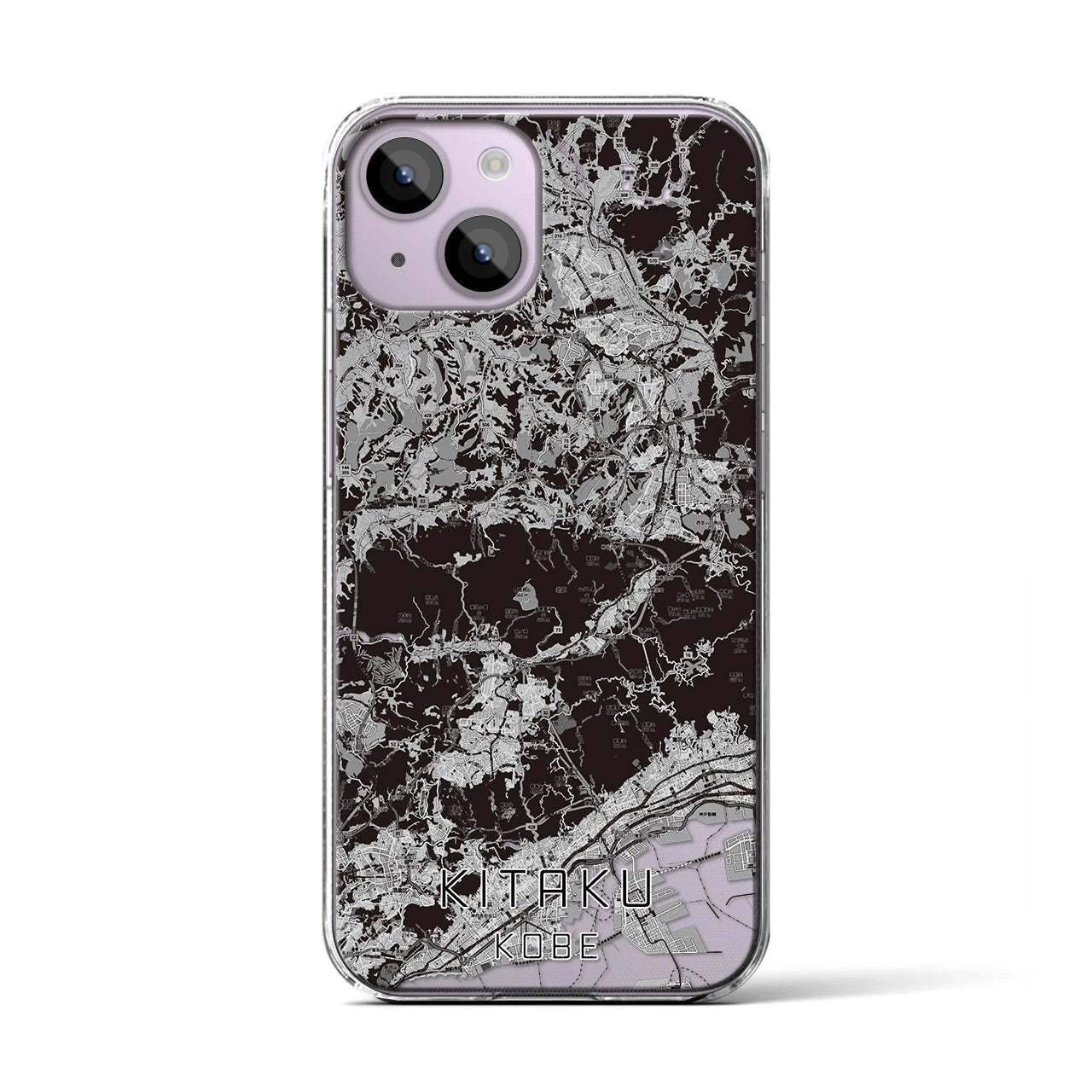 【北区(神戸市)】地図柄iPhoneケース(クリアタイプ)