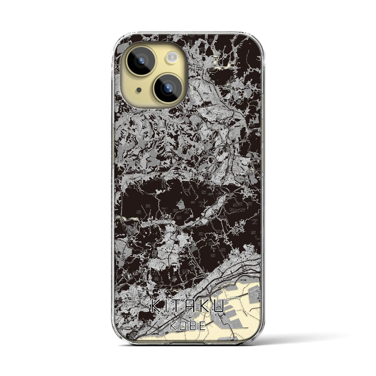【北区(神戸市)】地図柄iPhoneケース(クリアタイプ)