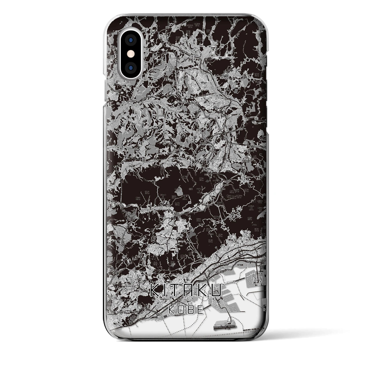 【北区(神戸市)】地図柄iPhoneケース(クリアタイプ)