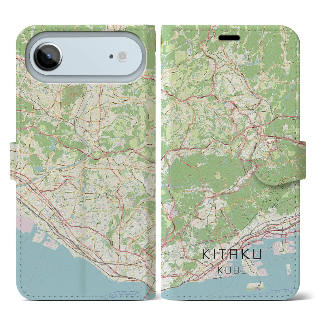 【北区(神戸市)】地図柄iPhoneケース(手帳タイプ)ナチュラル・iPhone 17 Pro Max 用
