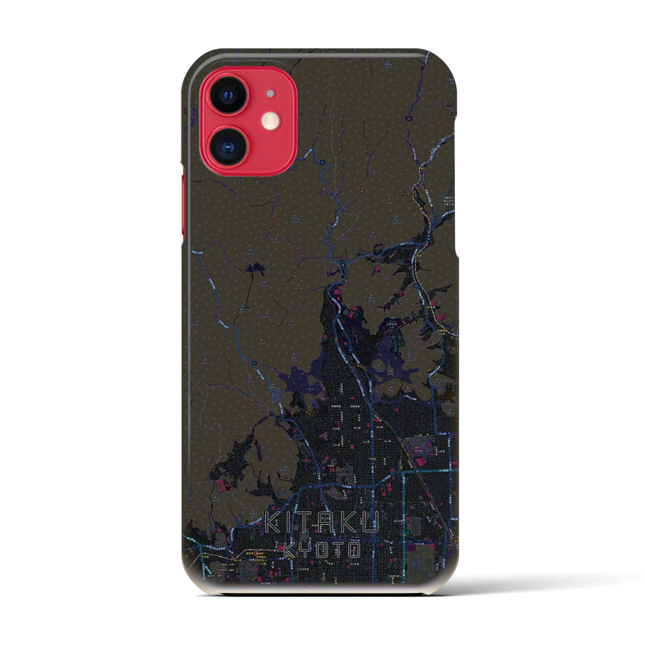 【北区(京都市)】地図柄iPhoneケース(バックカバータイプ)