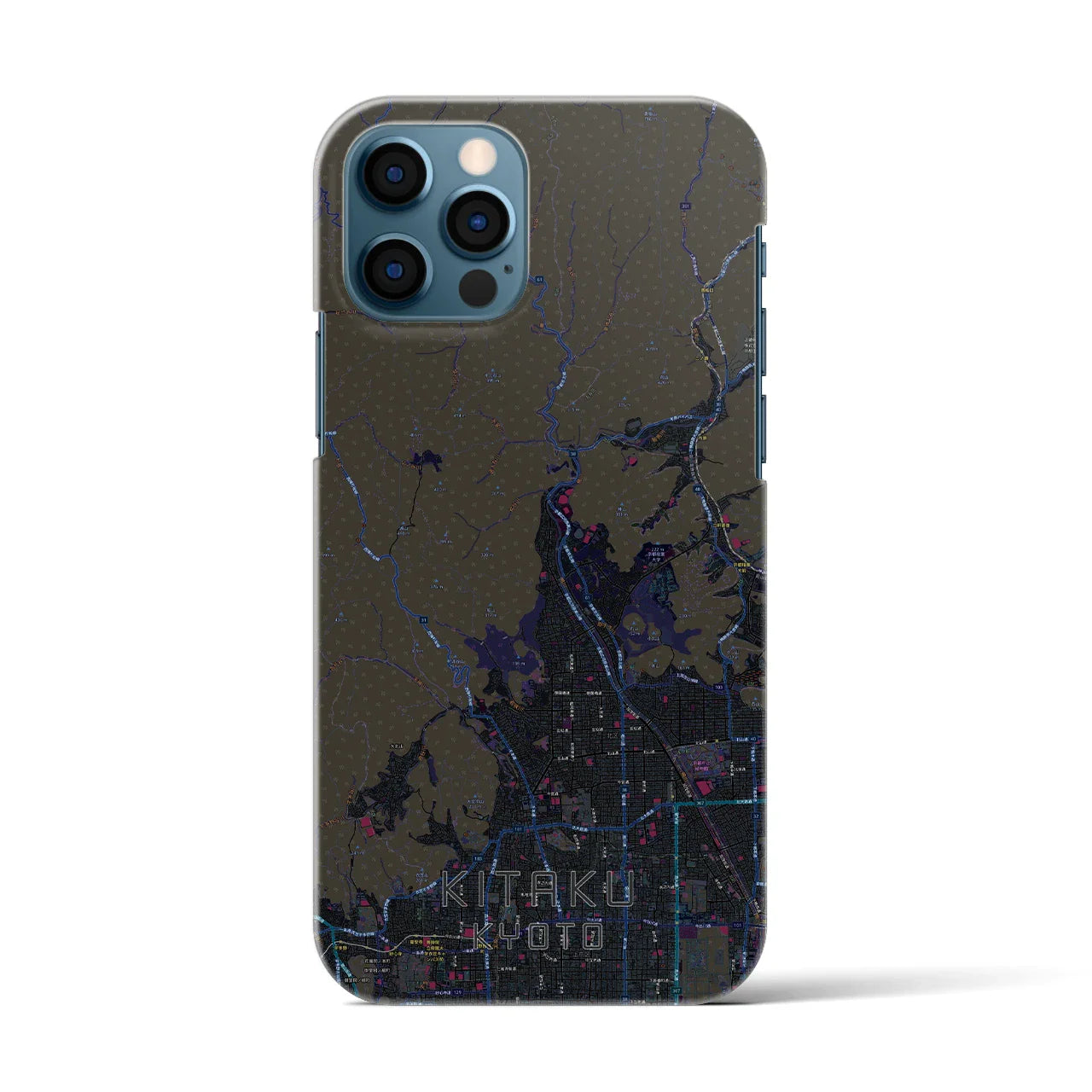 【北区(京都市)】地図柄iPhoneケース(バックカバータイプ)