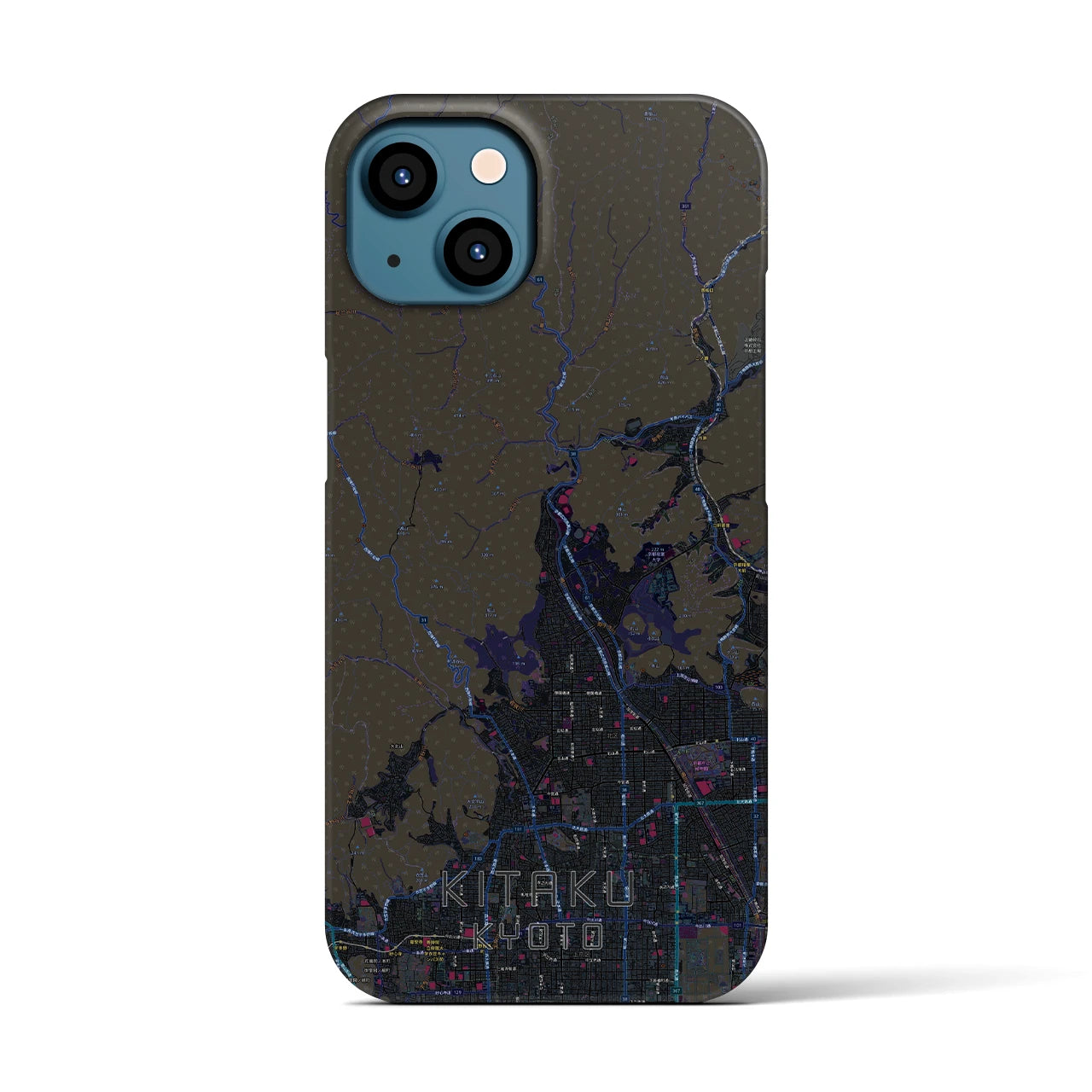 【北区(京都市)】地図柄iPhoneケース(バックカバータイプ)