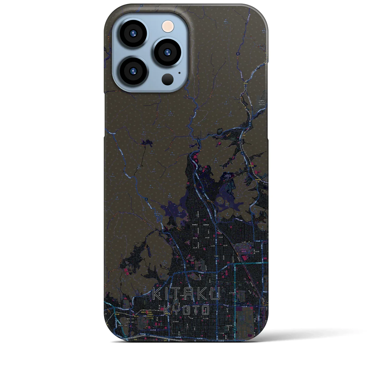 【北区(京都市)】地図柄iPhoneケース(バックカバータイプ)