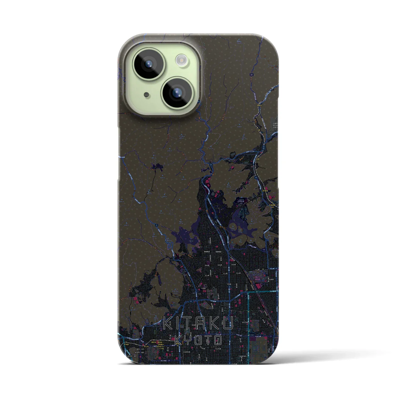 【北区(京都市)】地図柄iPhoneケース(バックカバータイプ)