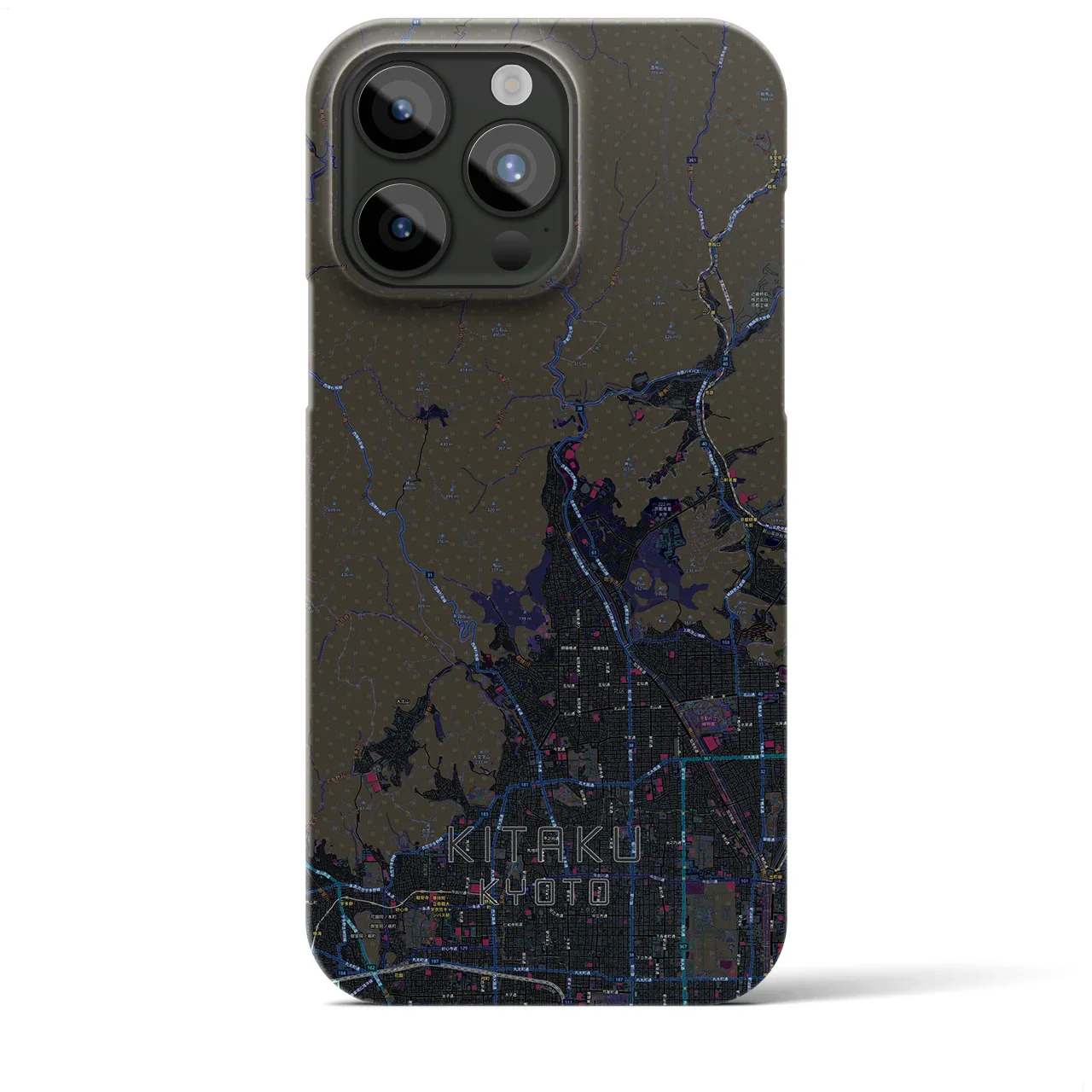 【北区(京都市)】地図柄iPhoneケース(バックカバータイプ)