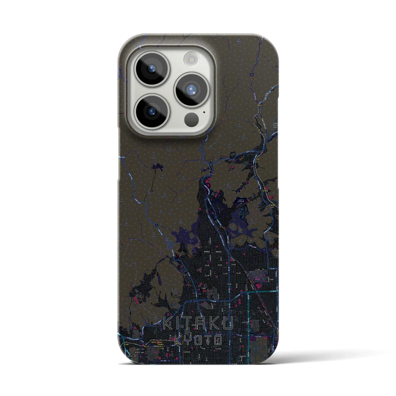 【北区(京都市)】地図柄iPhoneケース(バックカバータイプ)
