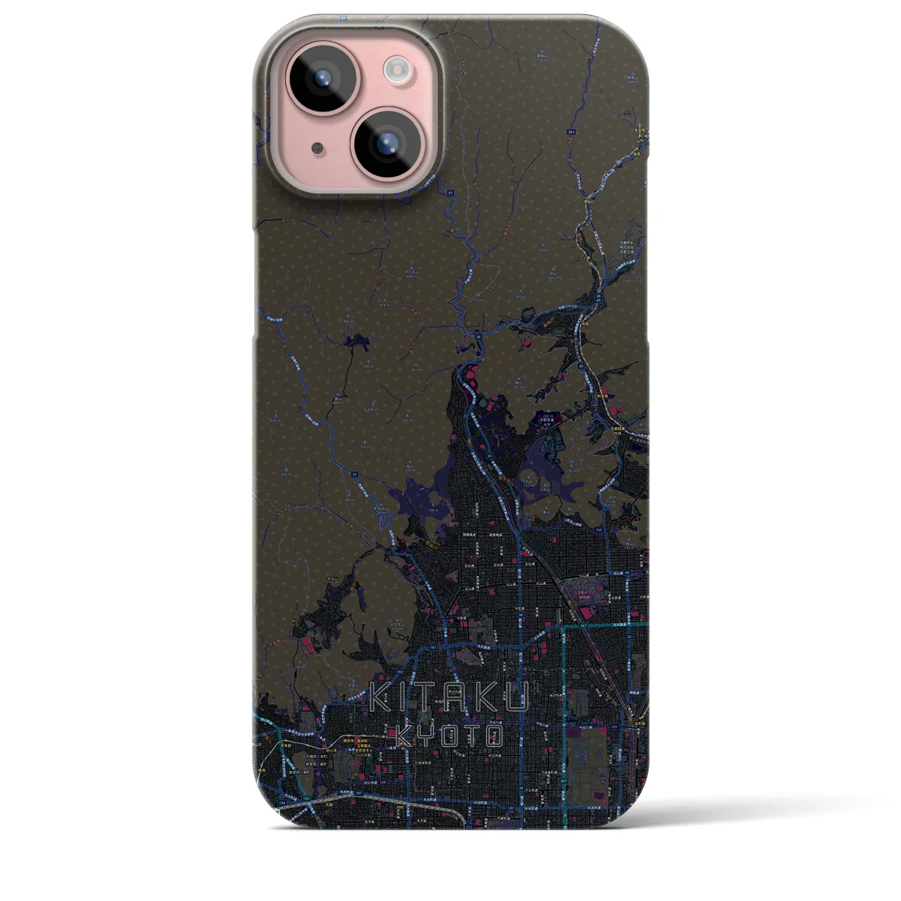 【北区(京都市)】地図柄iPhoneケース(バックカバータイプ)