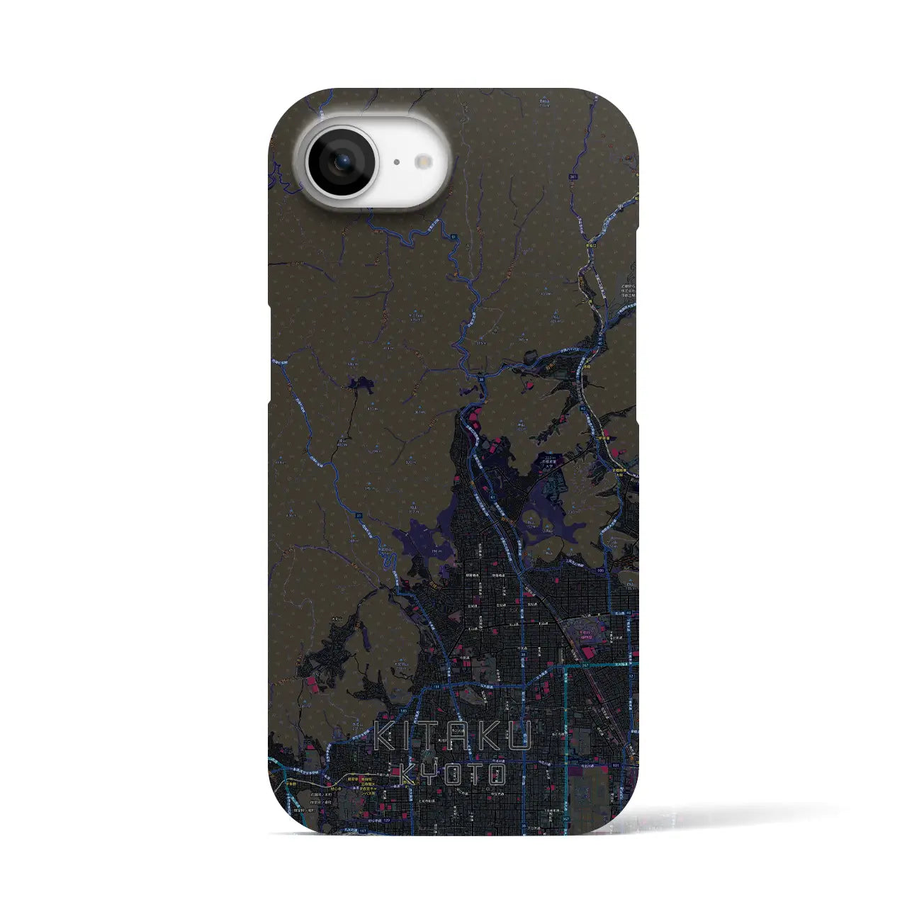 【北区(京都市)】地図柄iPhoneケース(バックカバータイプ)