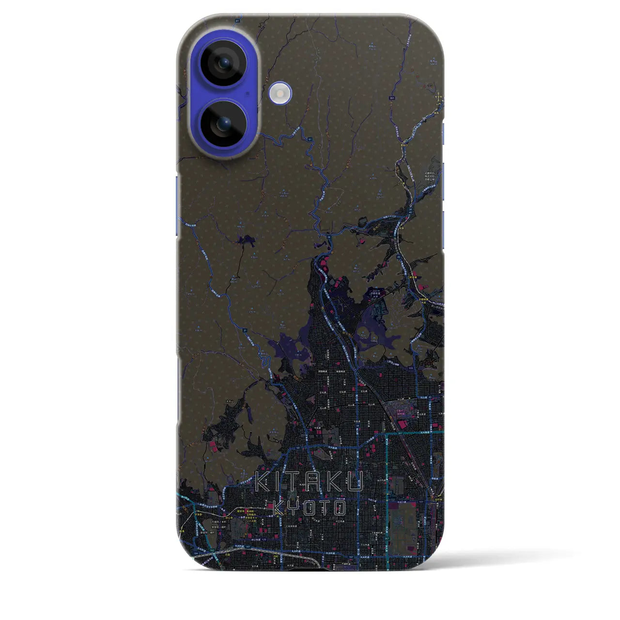 【北区(京都市)】地図柄iPhoneケース(バックカバータイプ)