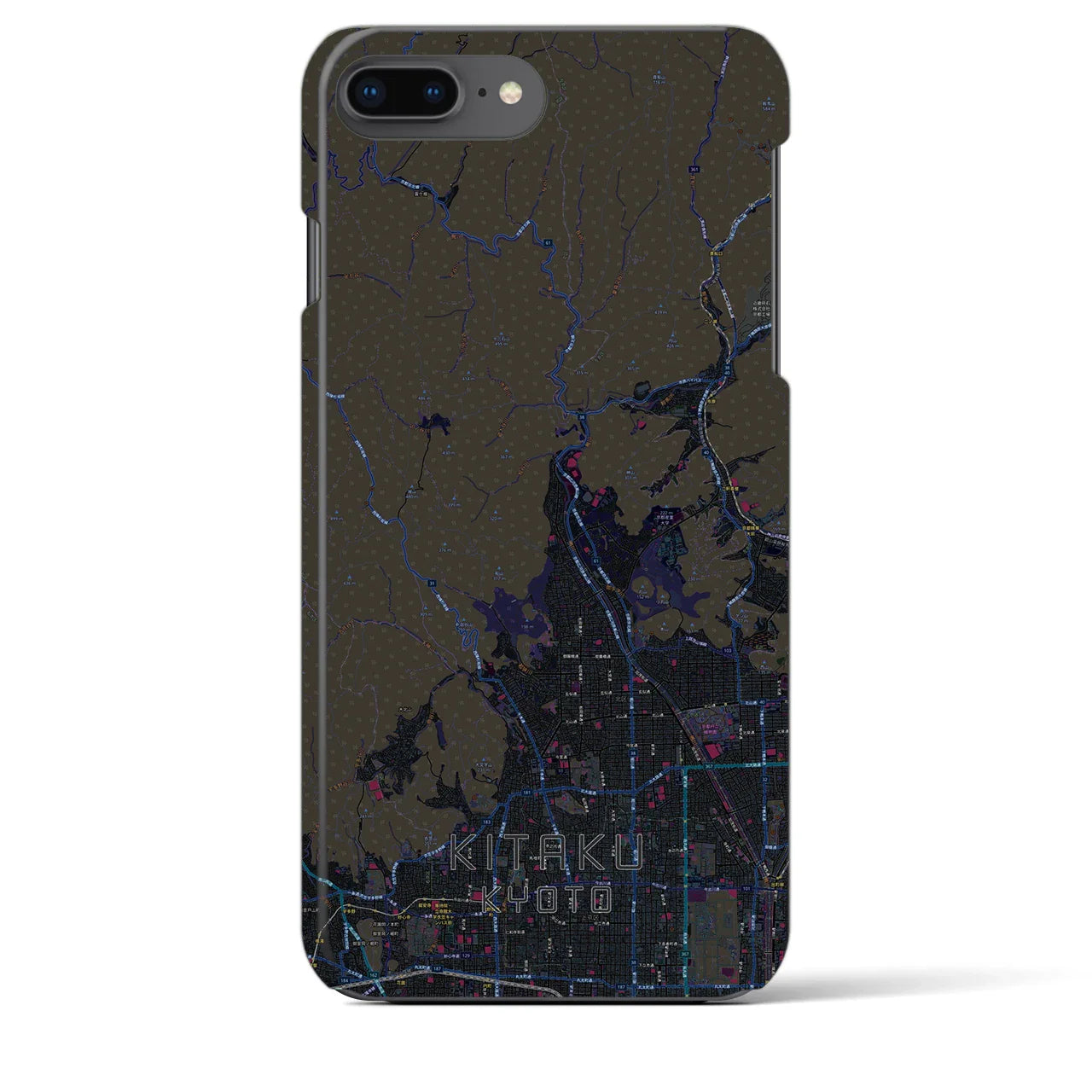 【北区(京都市)】地図柄iPhoneケース(バックカバータイプ)