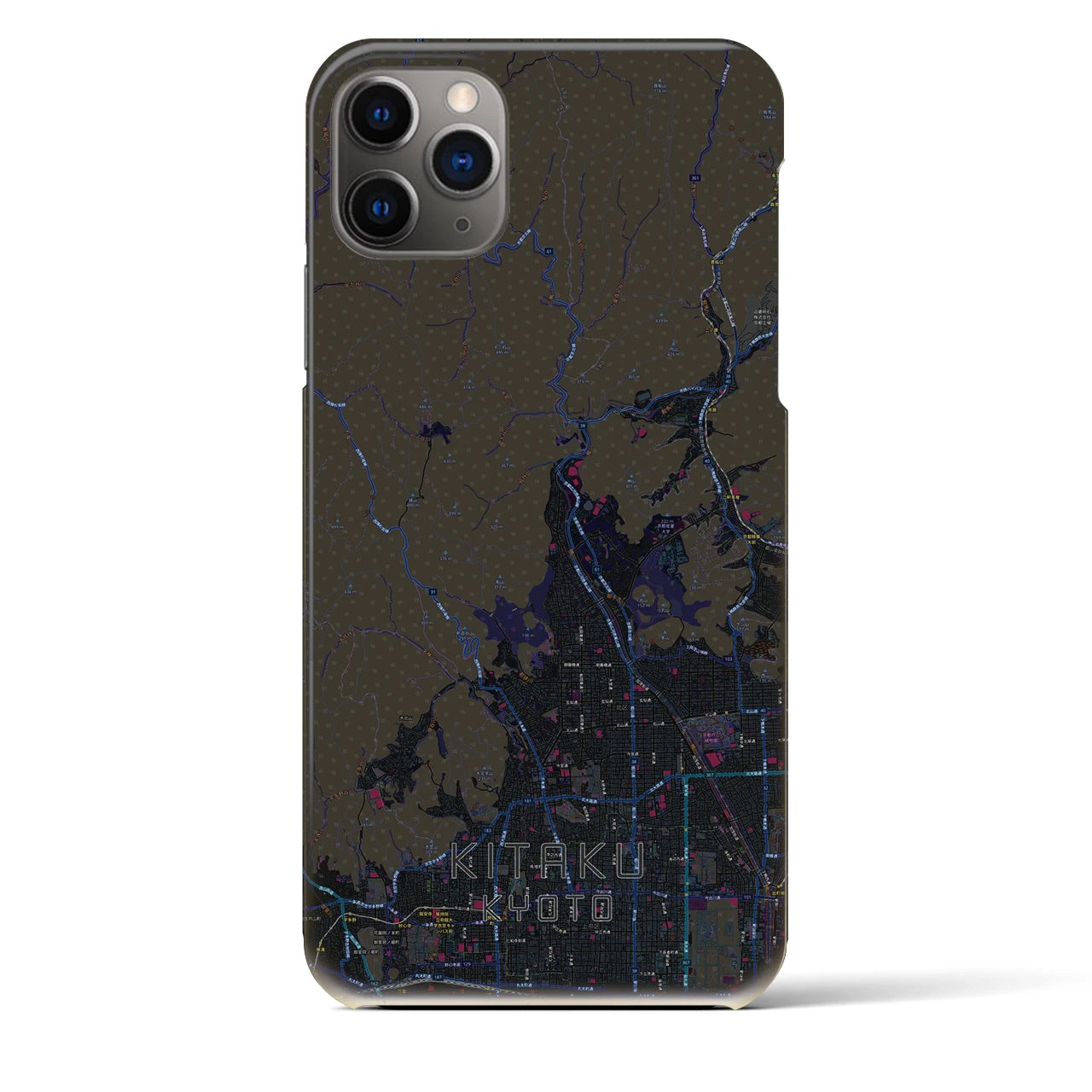 【北区(京都市)】地図柄iPhoneケース(バックカバータイプ)