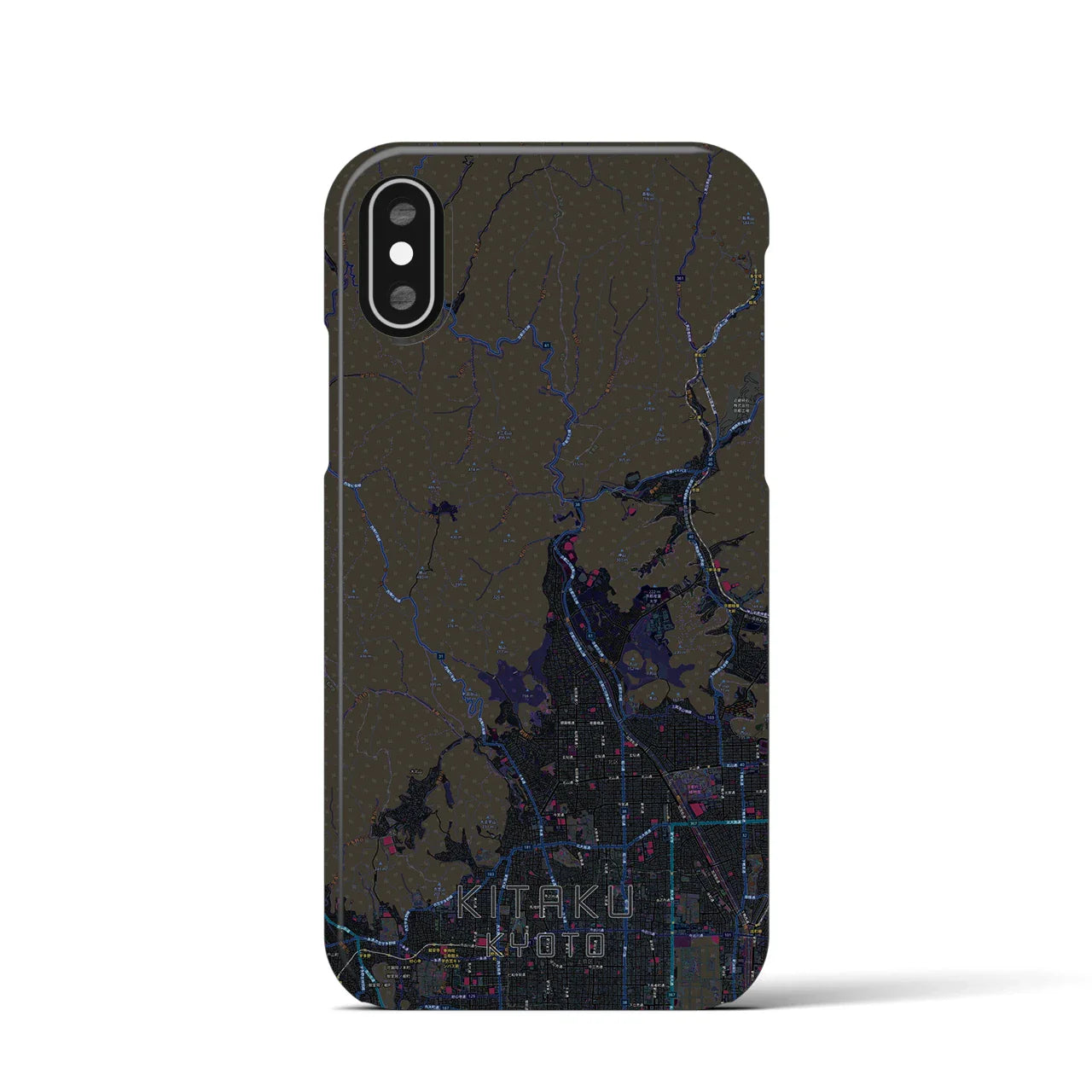 【北区(京都市)】地図柄iPhoneケース(バックカバータイプ)