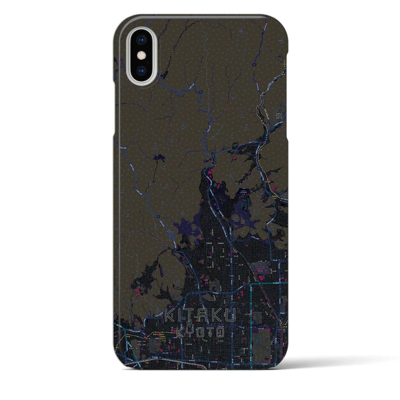 【北区(京都市)】地図柄iPhoneケース(バックカバータイプ)