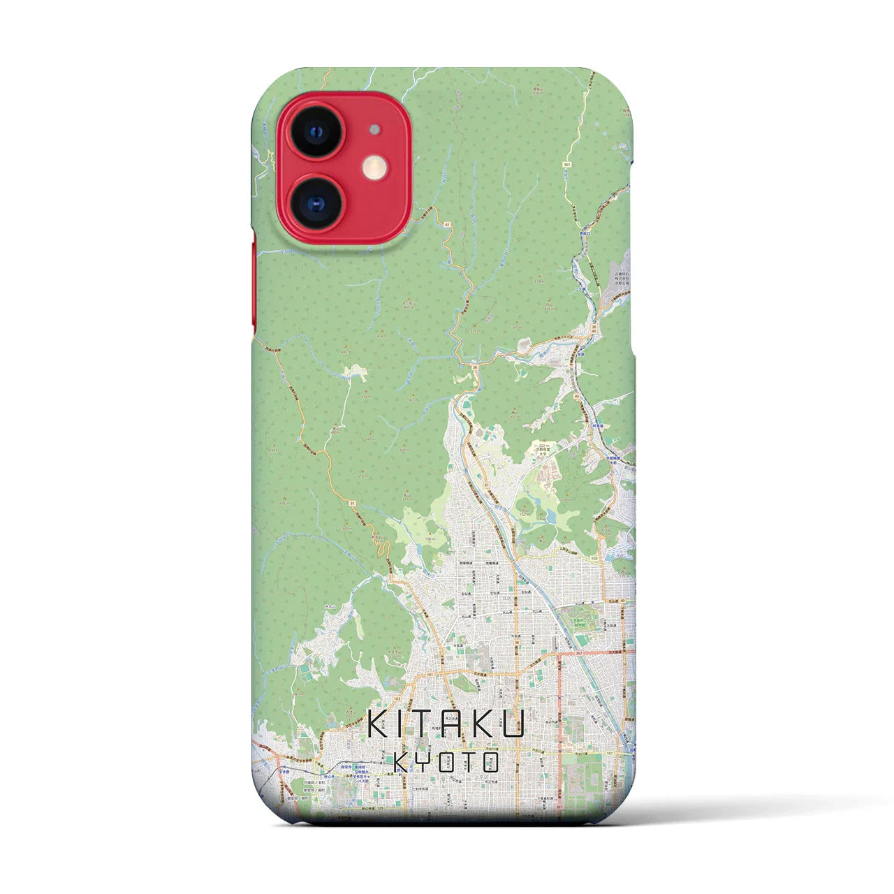 【北区(京都市)】地図柄iPhoneケース(バックカバータイプ)