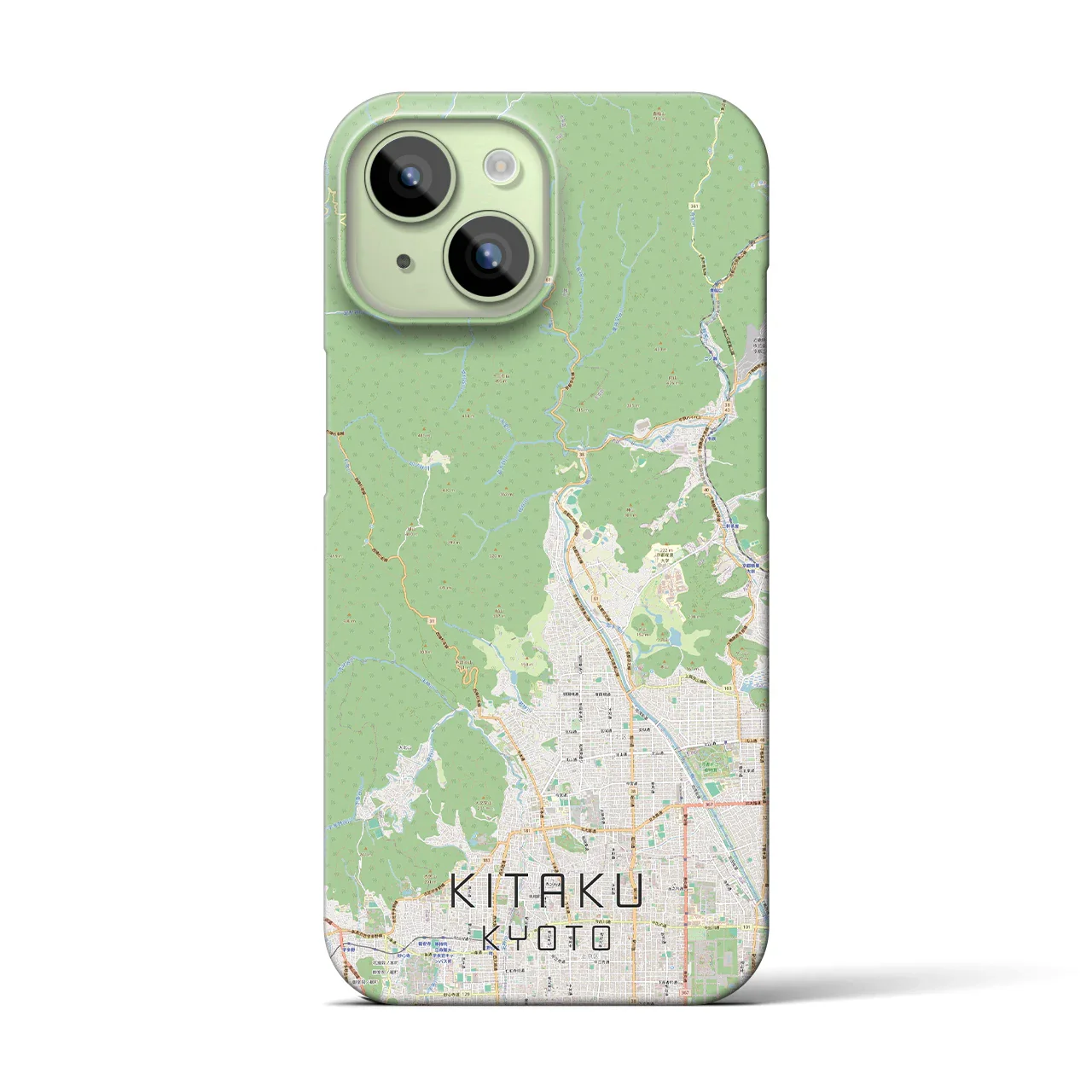 【北区(京都市)】地図柄iPhoneケース(バックカバータイプ)