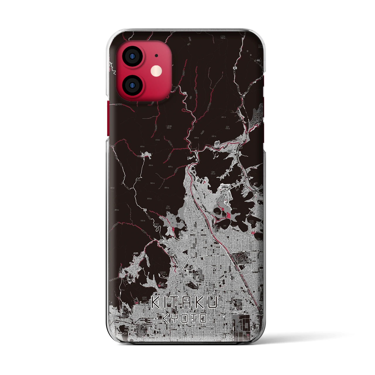 【北区(京都市)】地図柄iPhoneケース(クリアタイプ)