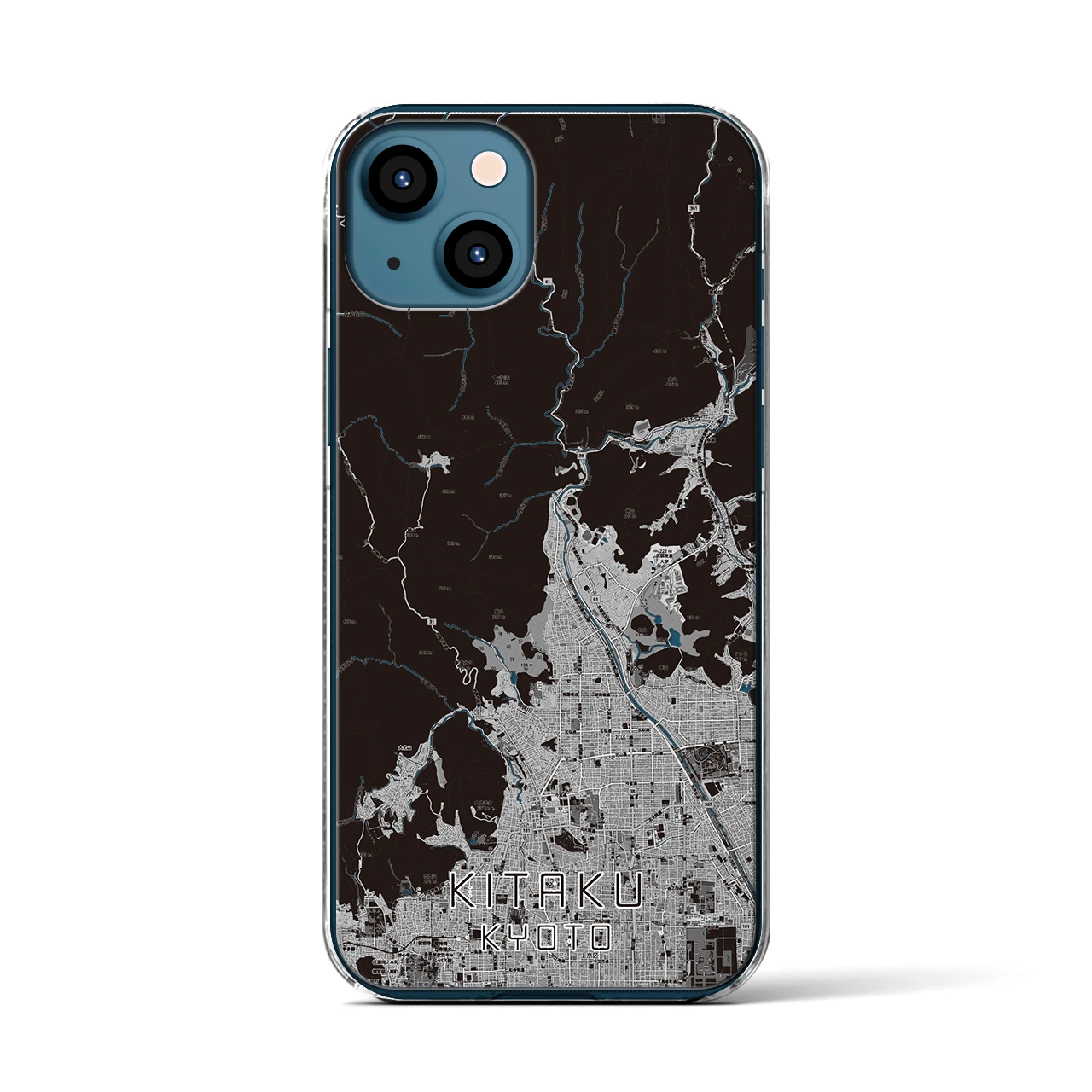 【北区(京都市)】地図柄iPhoneケース(クリアタイプ)