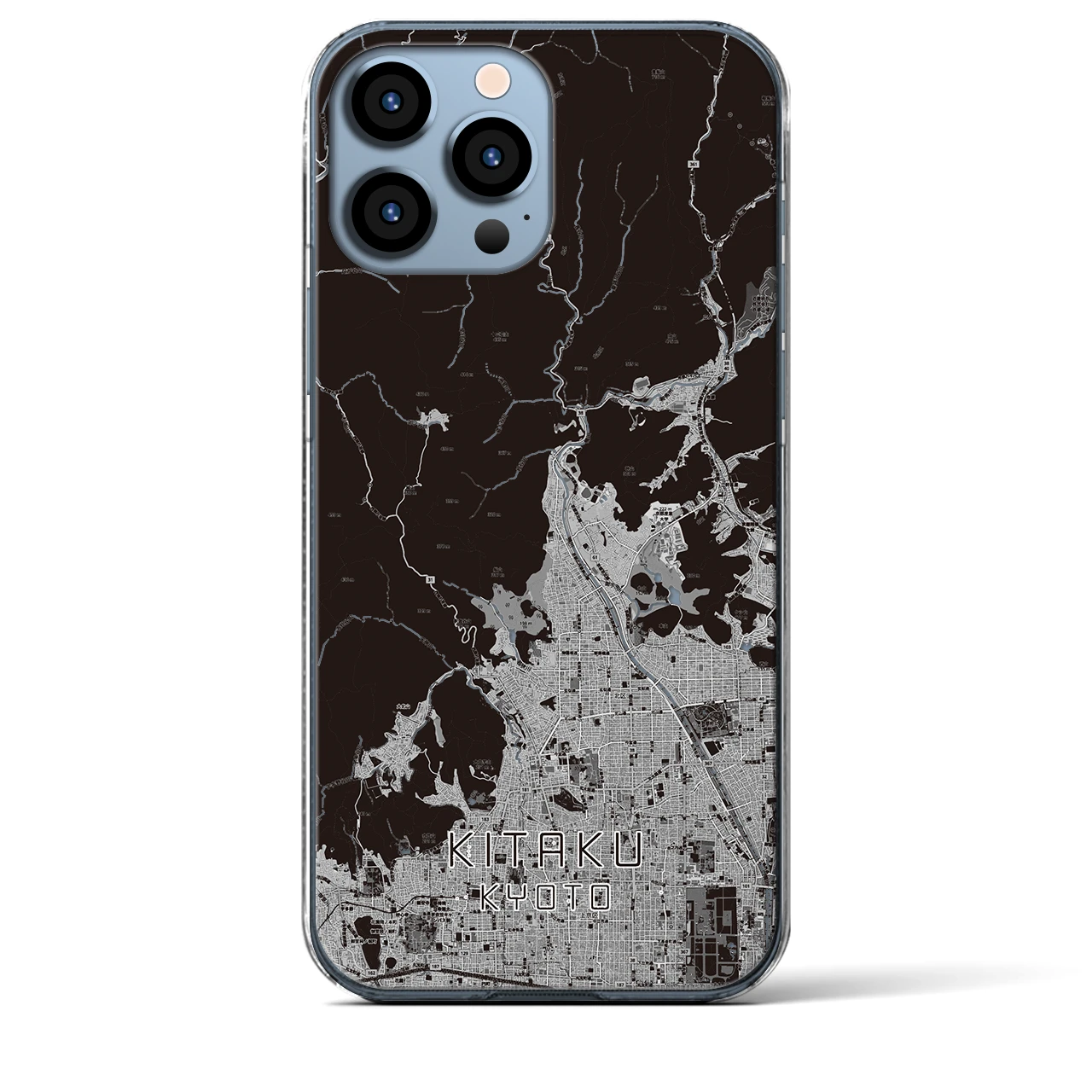 【北区(京都市)】地図柄iPhoneケース(クリアタイプ)